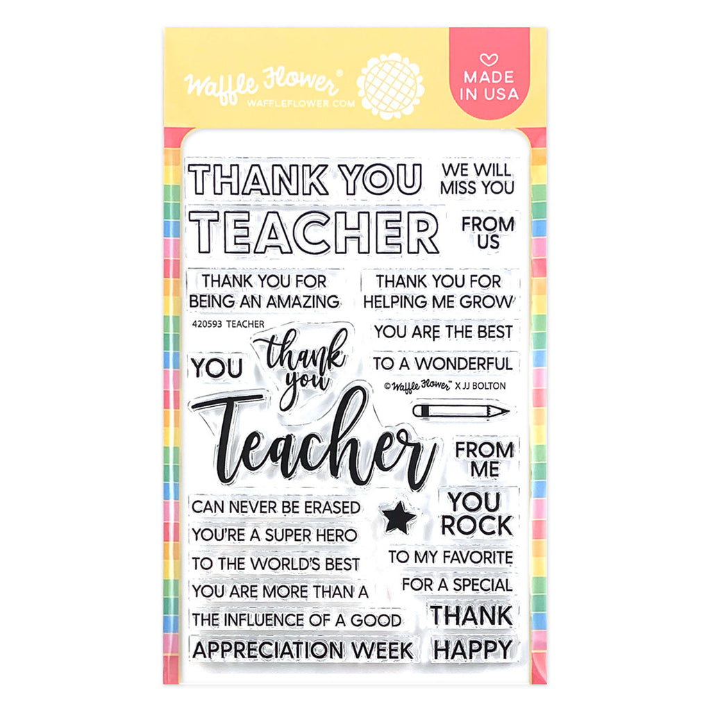 Waffle Flower Teacher Duo Clear Stamps 420593