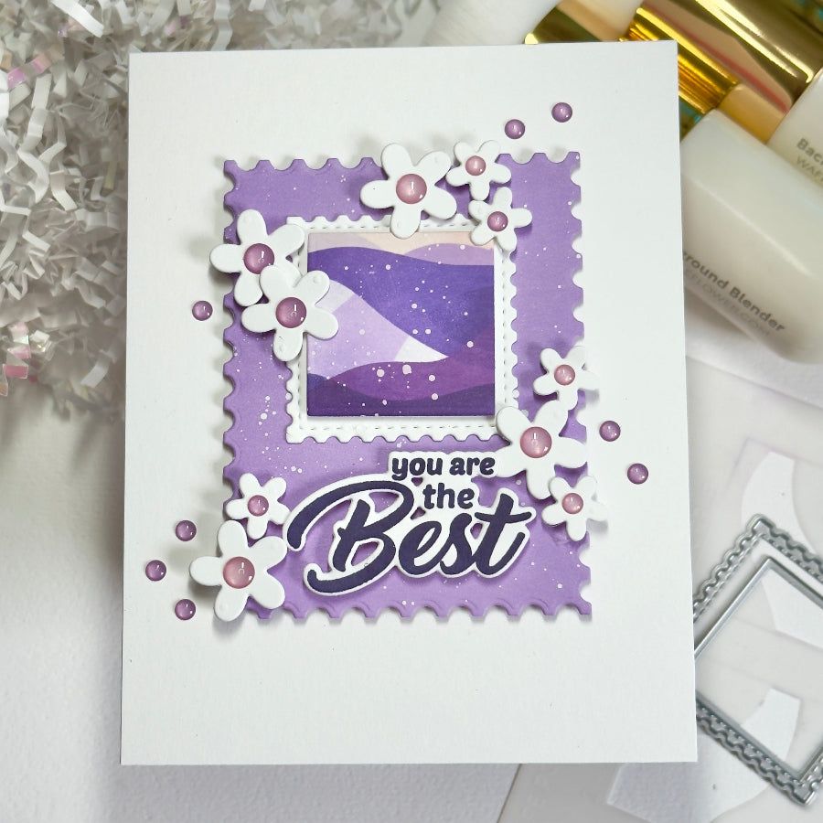 Waffle Flower Your Day Sentiments Clear Stamp and Die Set you are the best card