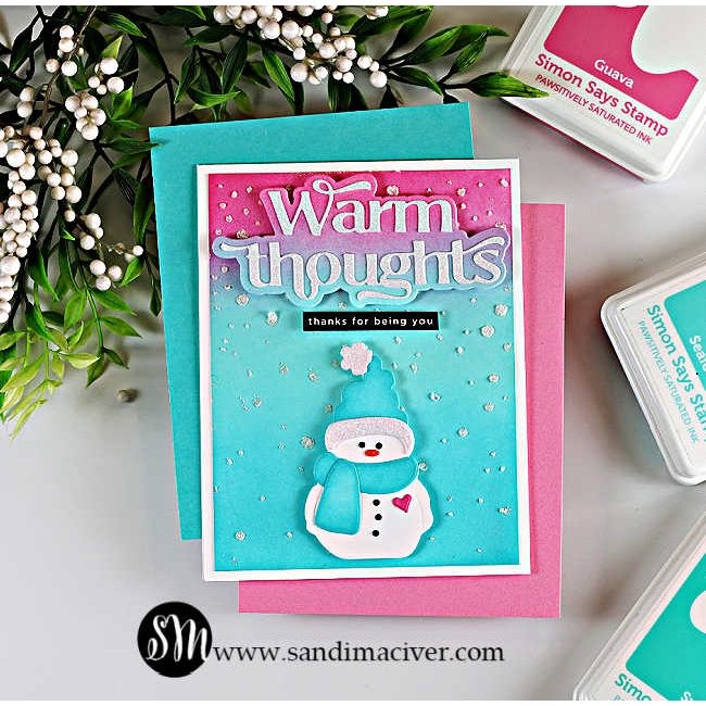 Simon Says Stamp Falling Snow Wafer Die 1515sd Heart to Heart Warm Thoughts Card | color-code:ALT01