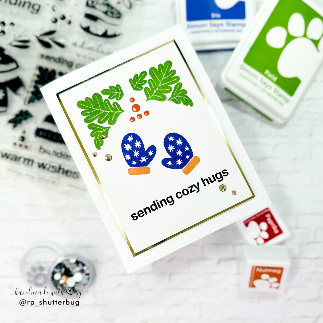CZ Design Clear Stamps Warmest Wishes cz287c Winter Card