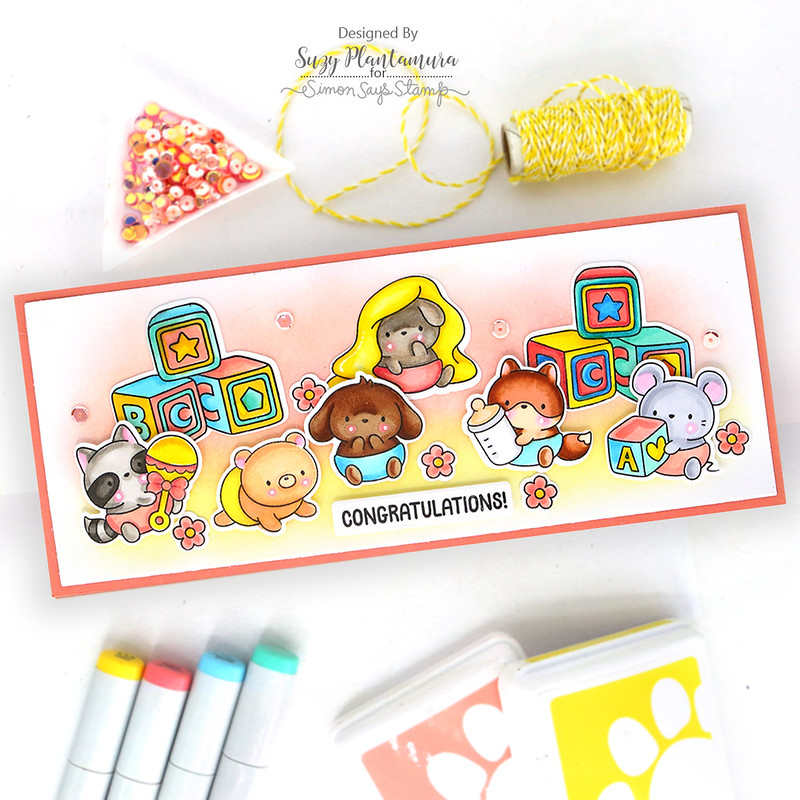 Simon Says Stamp Welcome Little One Wafer Dies 1296sdc Moments In Time Baby Card | color-code:ALT01