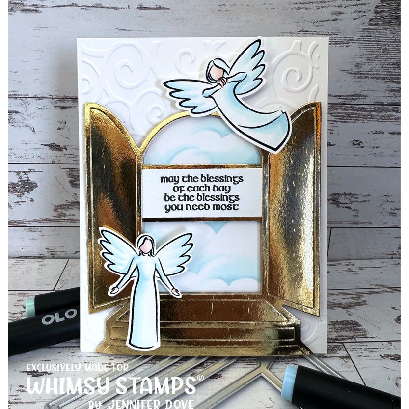 Whimsy Stamps Angelic Clear Stamps cwsd278b blessings