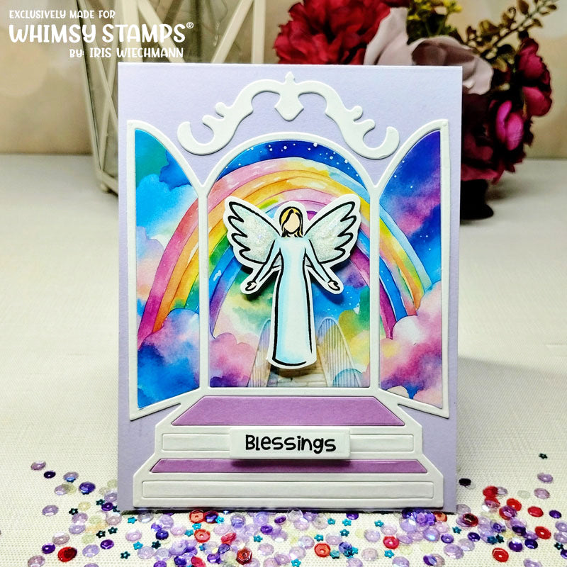 Whimsy Stamps Angelic Clear Stamps cwsd278b rainbow