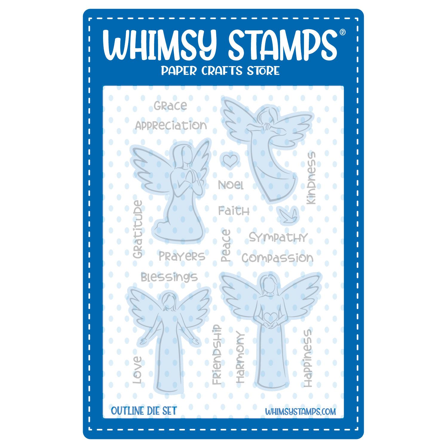 Whimsy Stamps Angelic Outline Dies wsd474a