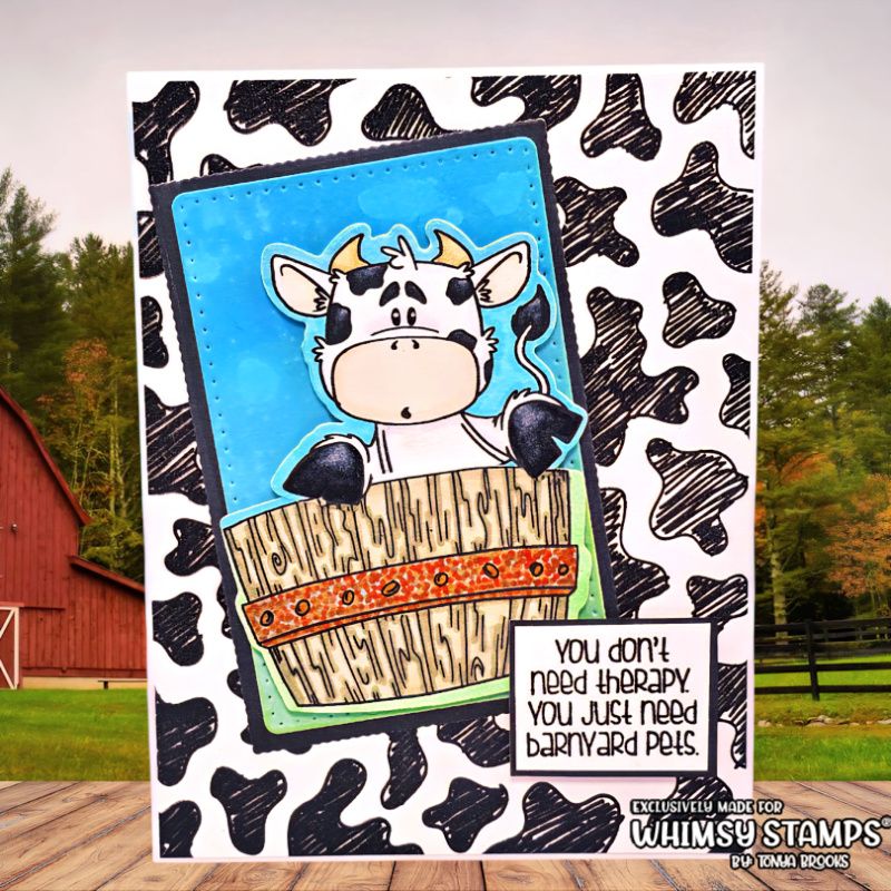 Whimsy Stamps Barnyard Elements Dies wsd023 cow