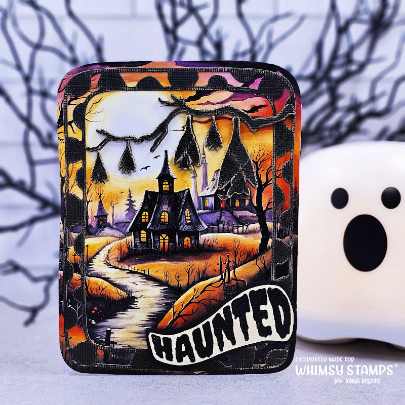 Whimsy Stamps Bat Branch Dies wsd520a haunted