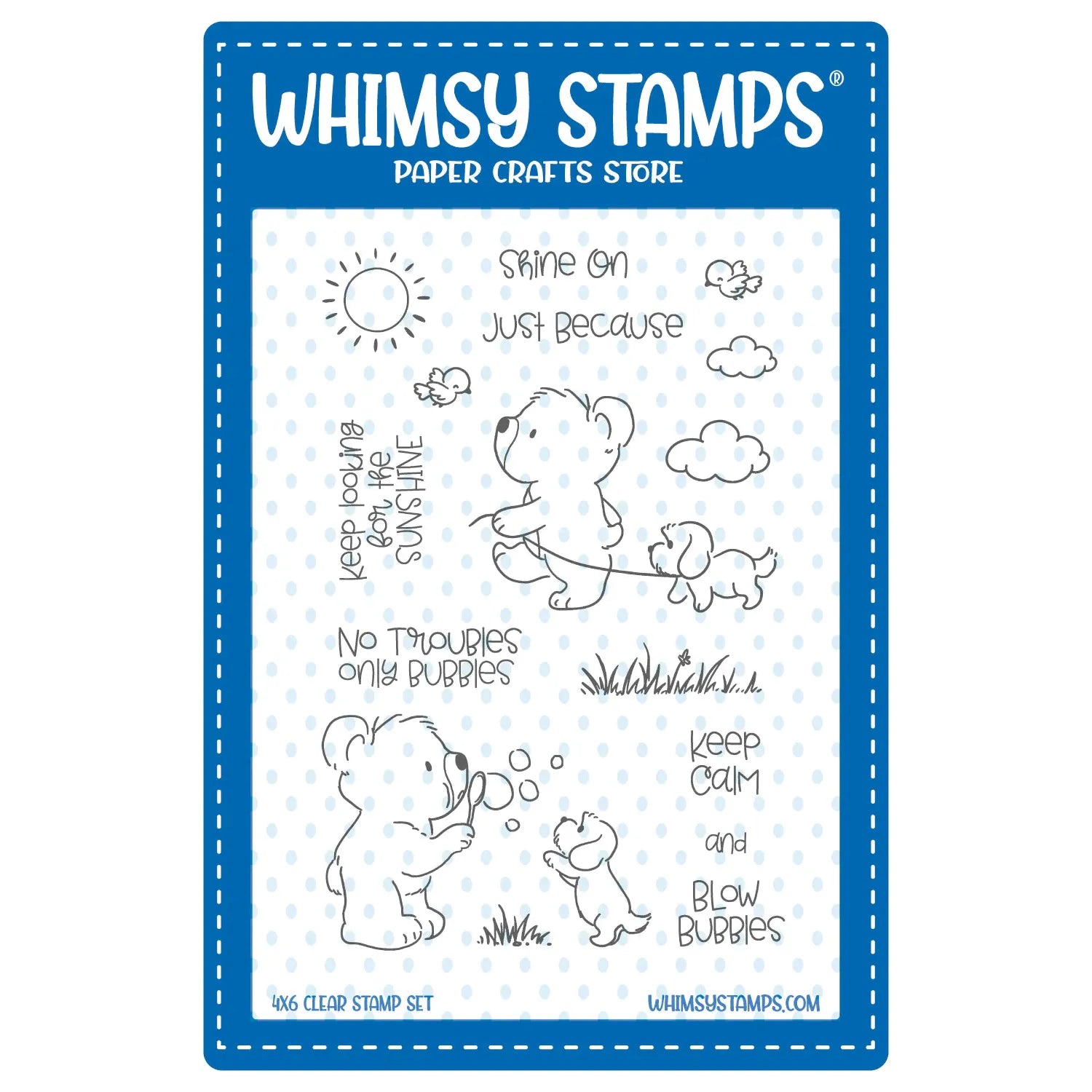 Whimsy Stamps Bear Bubbles Clear Stamp and Die Set product image 1