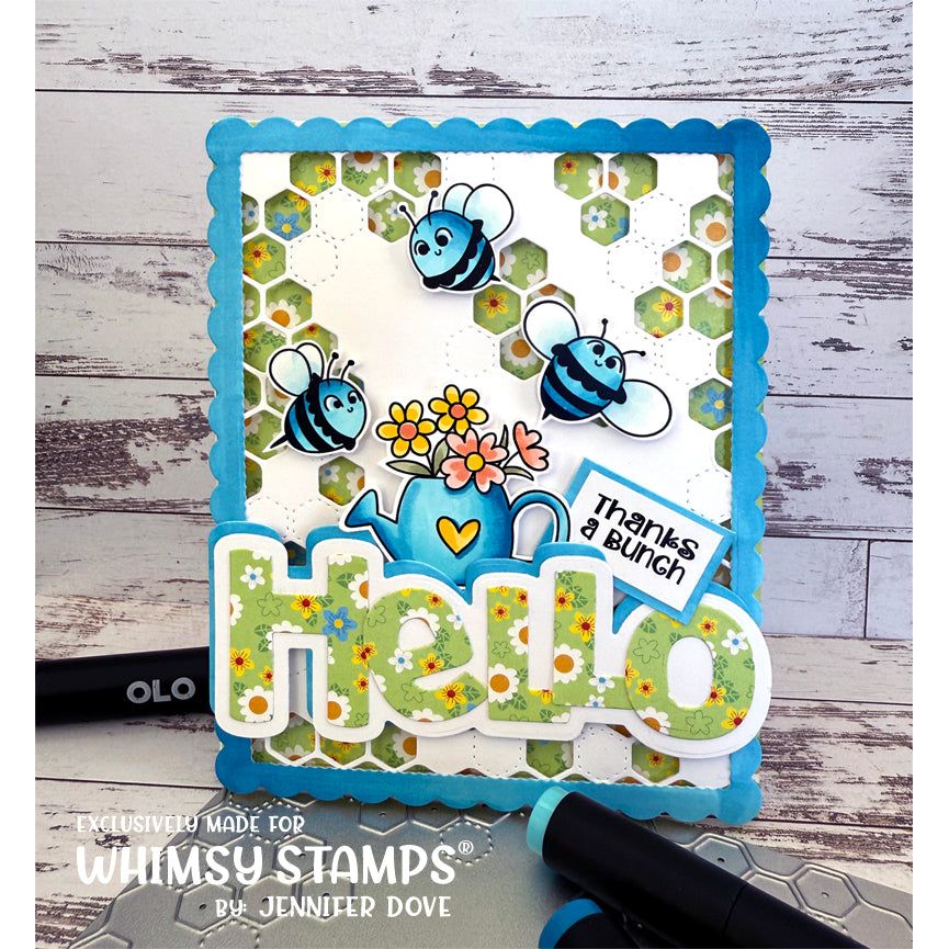  Whimsy Stamps BeeYOUtiful Clear Stamps cwsd405a hello