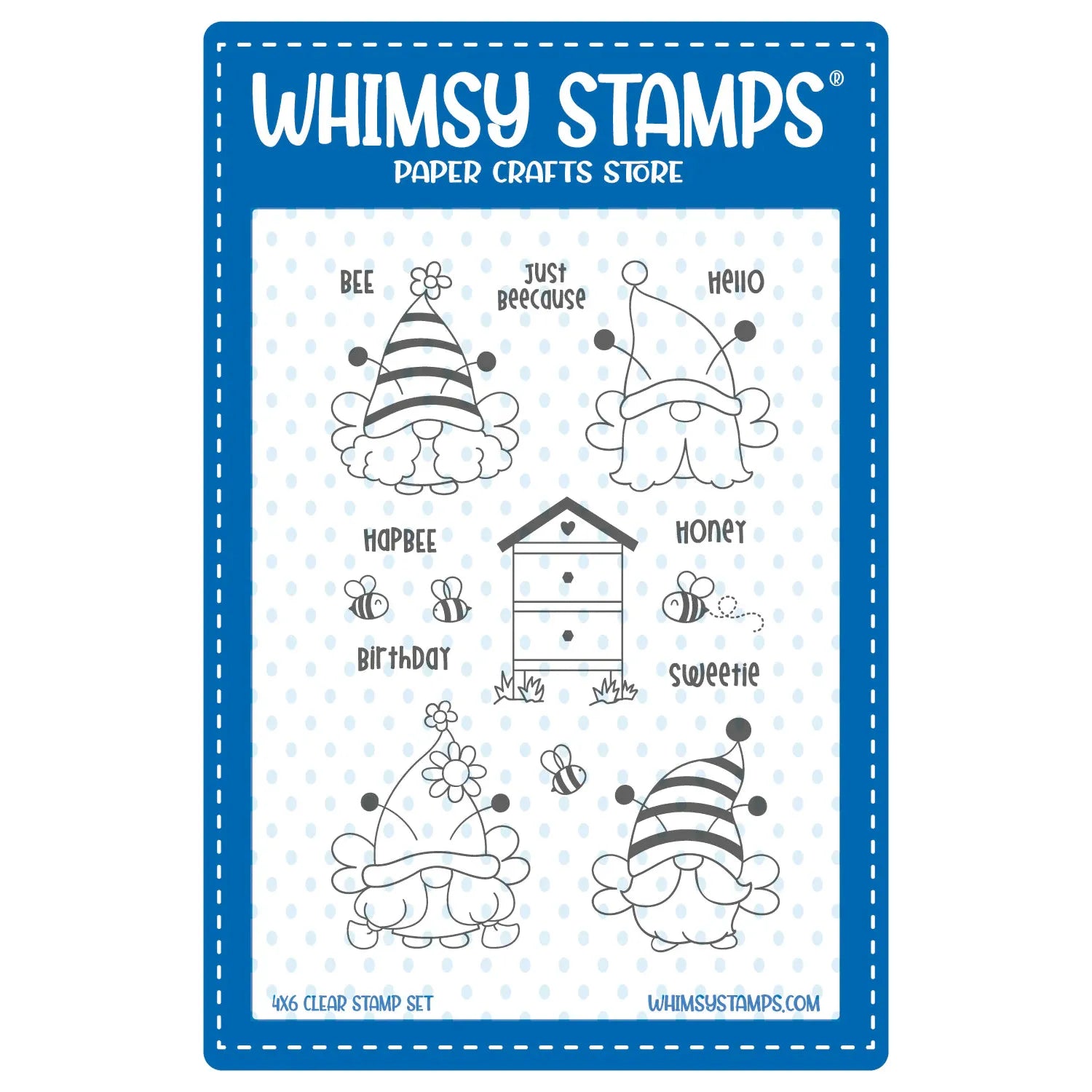 Whimsy Stamps Bee Gnomies Clear Stamps cwsd415a