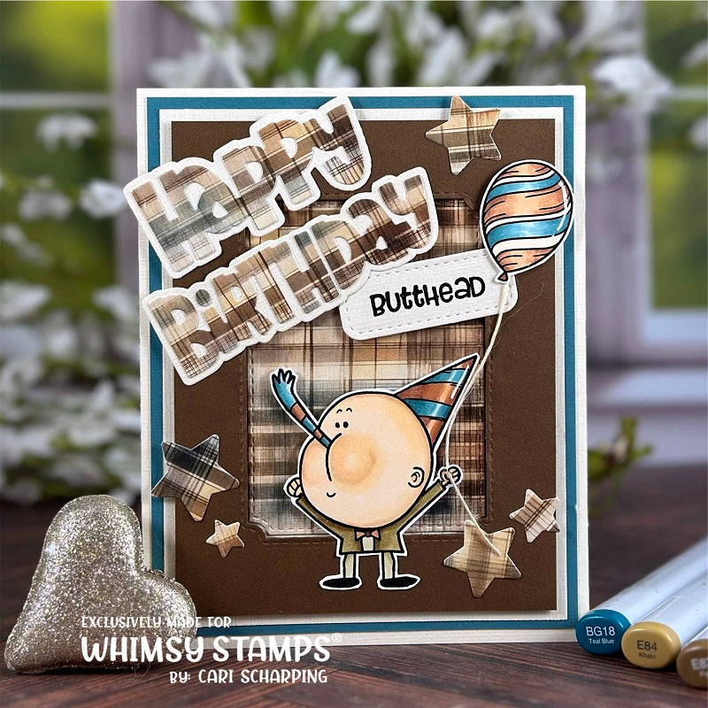 Whimsy Stamps Birthday Butthead Clear Stamp and Die Set happy birthday