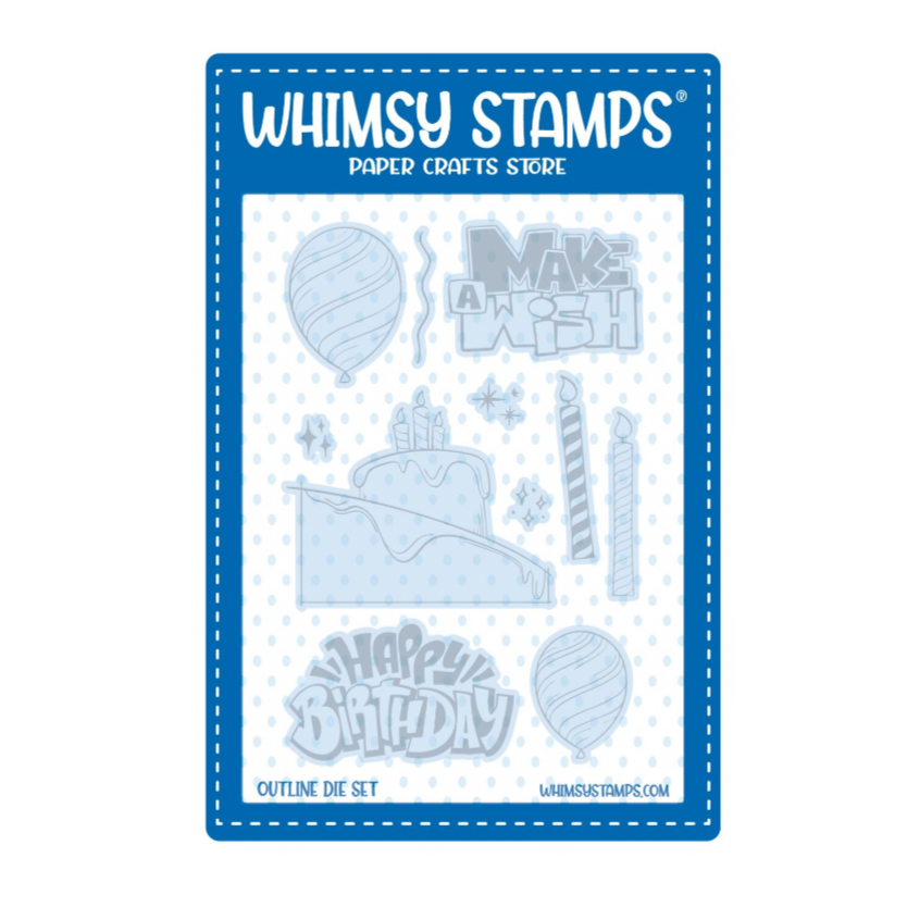 Whimsy Stamps Birthday Sketch Outline Dies wsd028