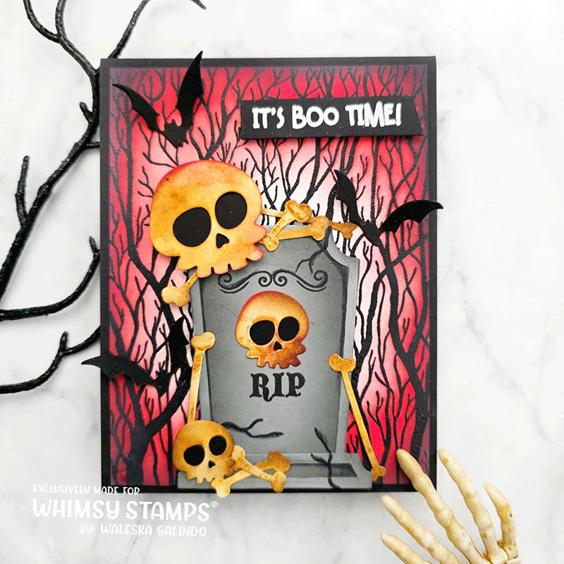 Whimsy Stamps Boneyard Dies wsd043 gravestone