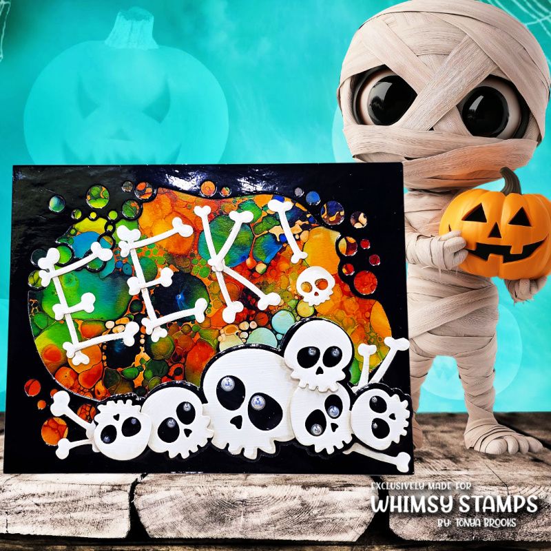 Whimsy Stamps Boneyard Dies wsd043 skulls