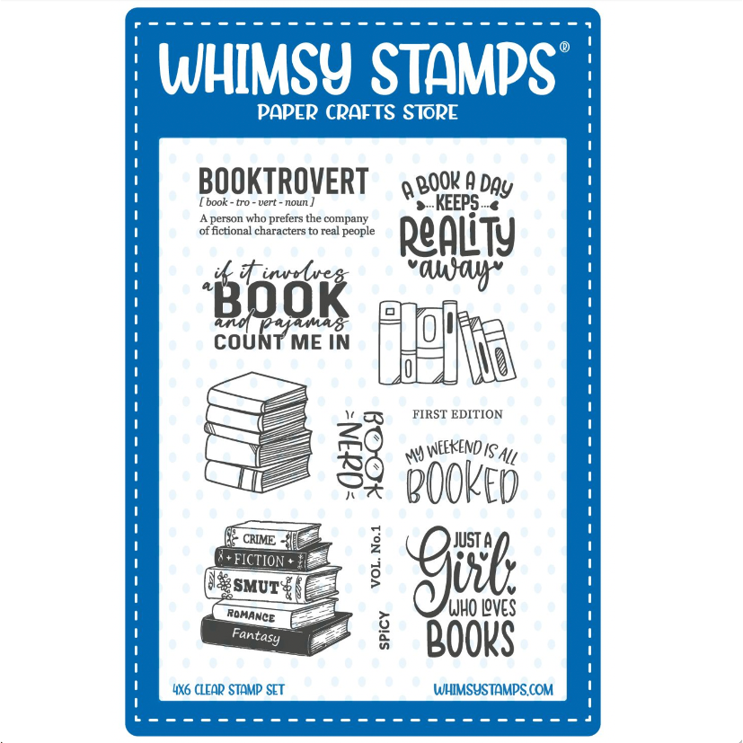 Whimsy Stamps Book Nerd Clear Stamps cwsd388a