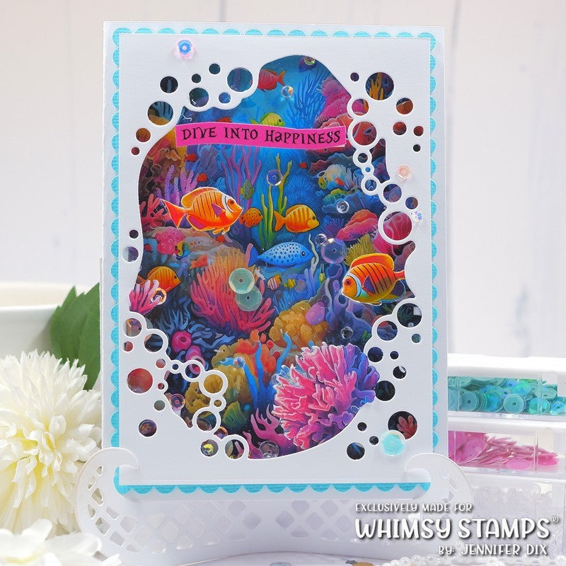 Whimsy Stamps Bubbly Die wsd020 fish