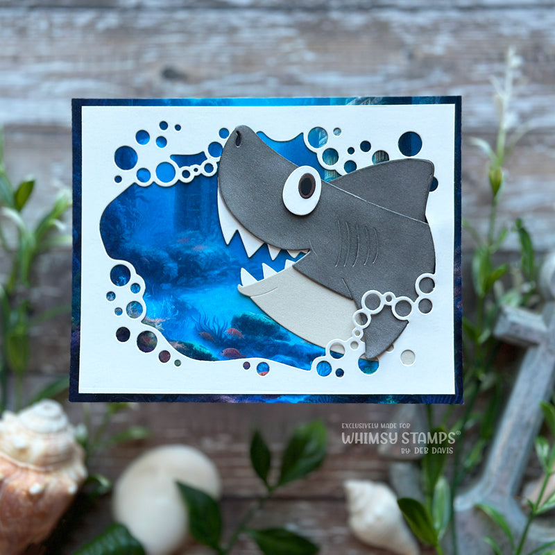 Whimsy Stamps Bubbly Die wsd020 shark