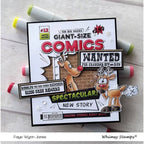 Whimsy Stamps Comic Book Cover Cling Stamp ddb0049 reindeer