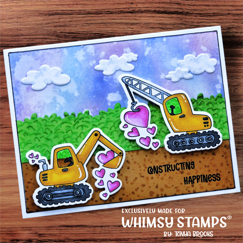 Whimsy Stamps Field of Butterflies Dies wsd141a pink hearts