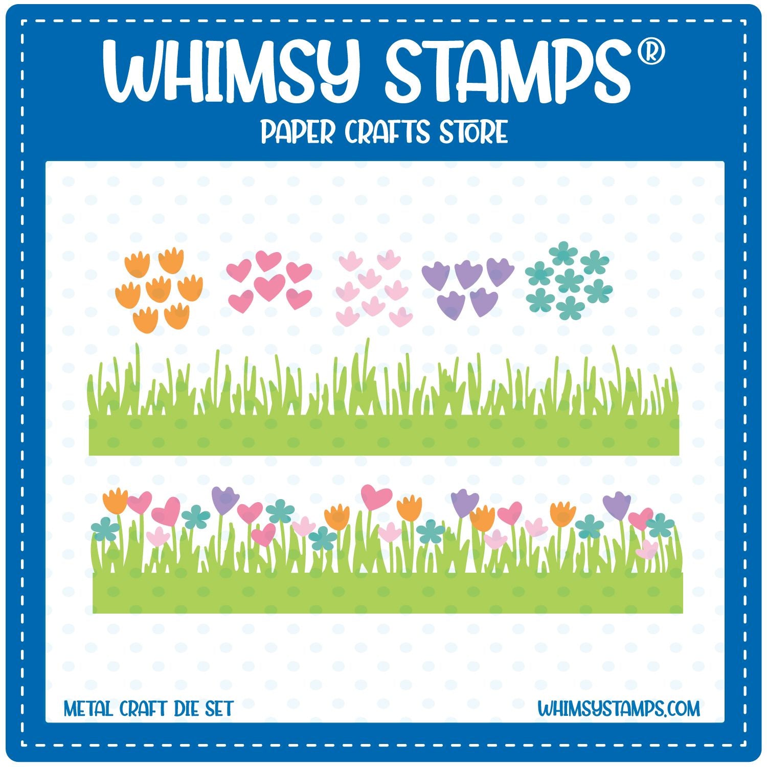 Whimsy Stamps Field of Flowers Dies wsd122a