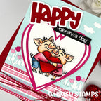 Whimsy Stamps Field of Flowers Dies wsd122a pigs holding a heart | color-code:ALT01