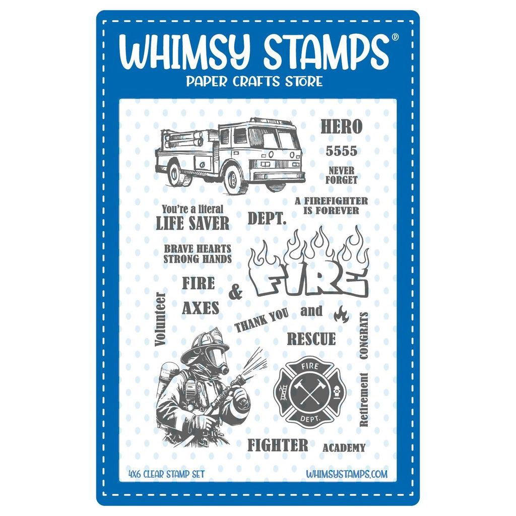 Whimsy Stamps Firefighter Clear Stamps cwsd416a