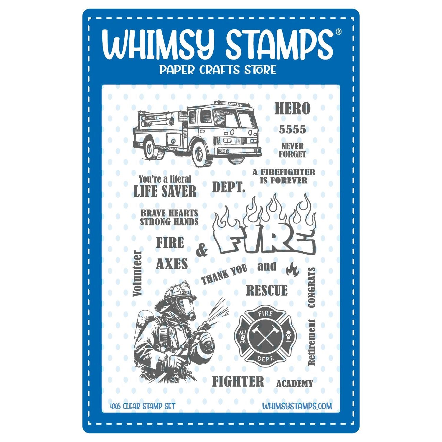 Whimsy Stamps Firefighter Clear Stamps cwsd416a
