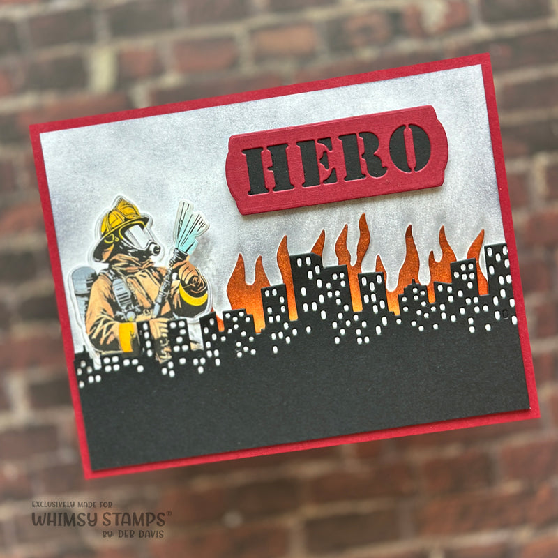 Whimsy Stamps Firefighter Outline Dies wsd009 hero