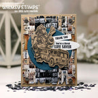 Whimsy Stamps Firefighter Outline Dies wsd009 thank you