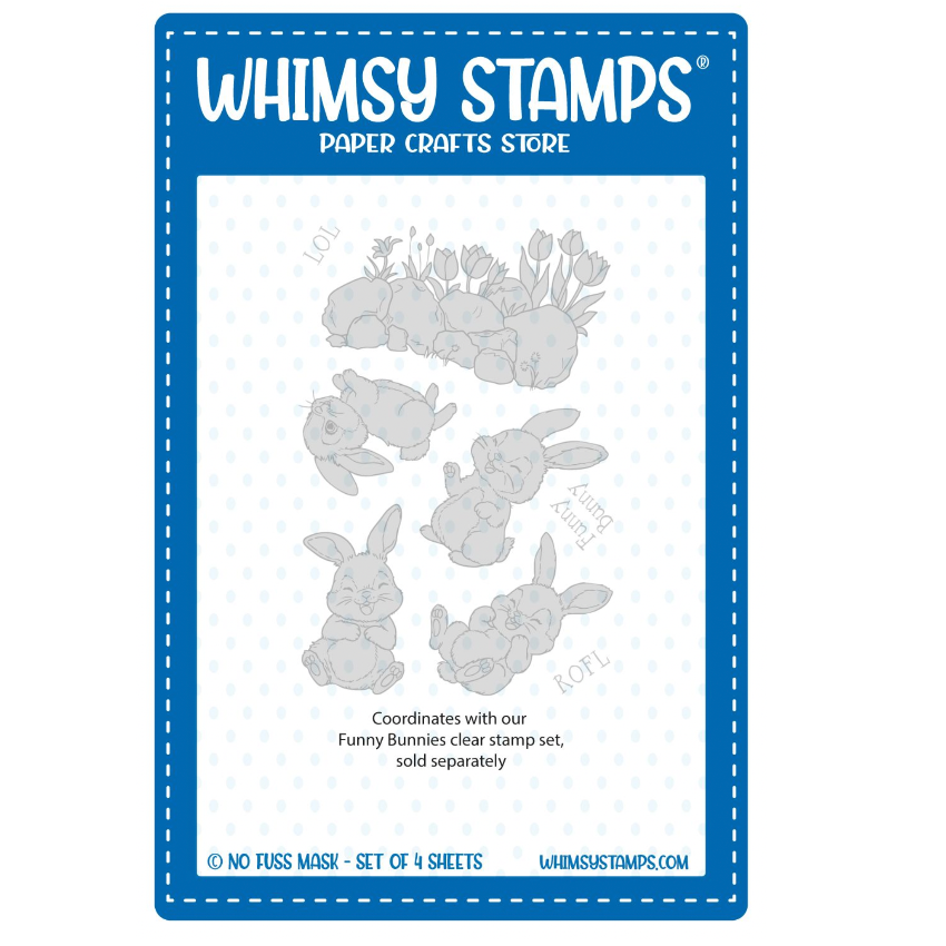 Whimsy Stamps Funny Bunnies NoFuss Masks wsnfm-55