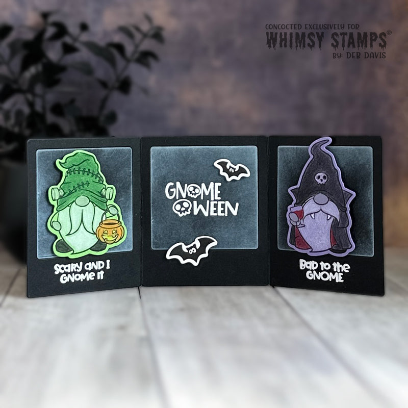 Whimsy Stamps GnomeOween Outline Dies wsd034 bats