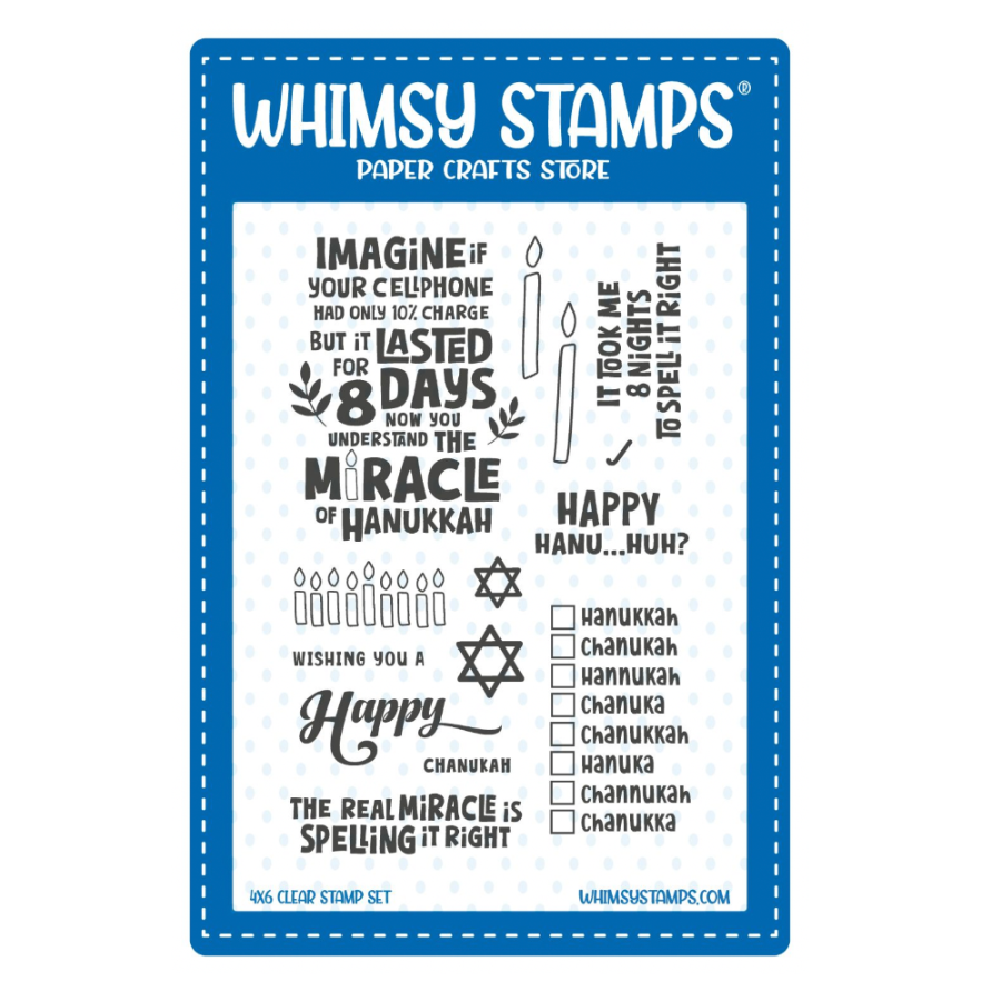 Whimsy Stamps Hanukkah Miracle Clear Stamps cwsd417a