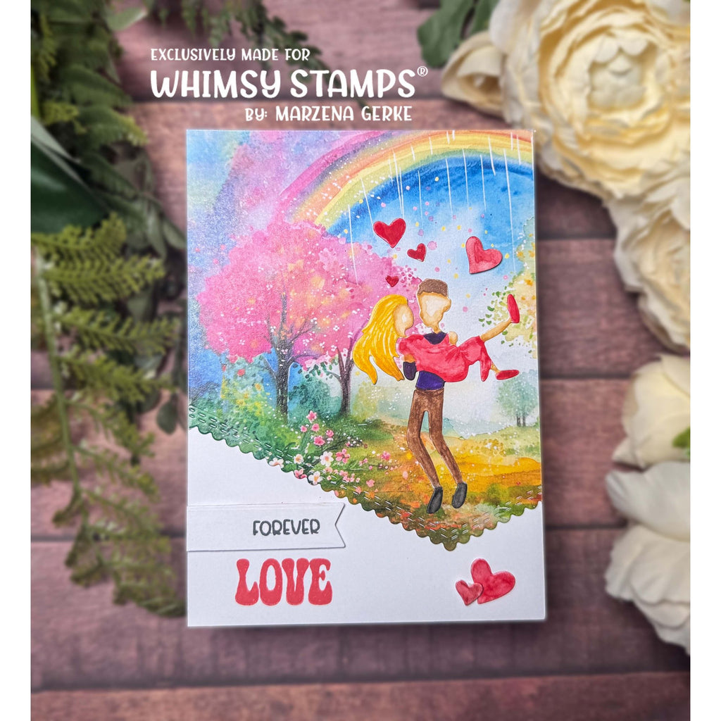 Whimsy Stamps Happy Couple Dies wsd573a rainbow