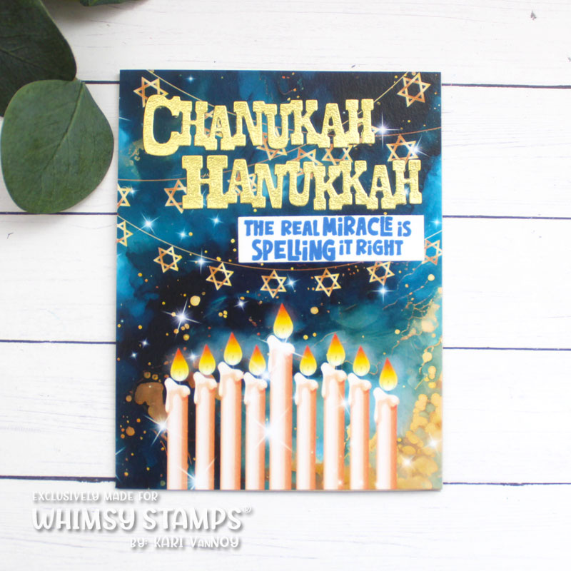 Whimsy Stamps Happy Hanukkah Dies wsd049 candles