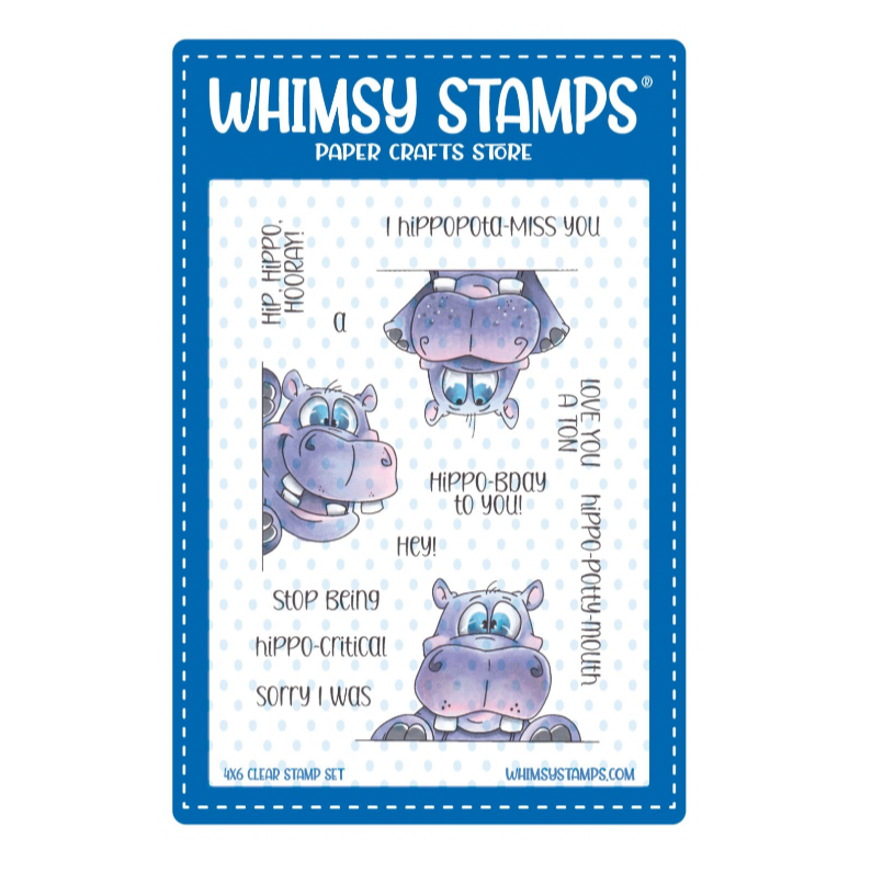 Whimsy Stamps Happy Hippos Clear Stamps dp1063a