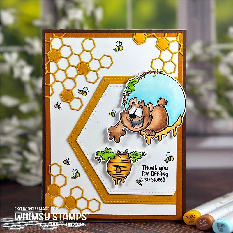 Whimsy Stamps Honeybear Outline Dies wsd019 bees