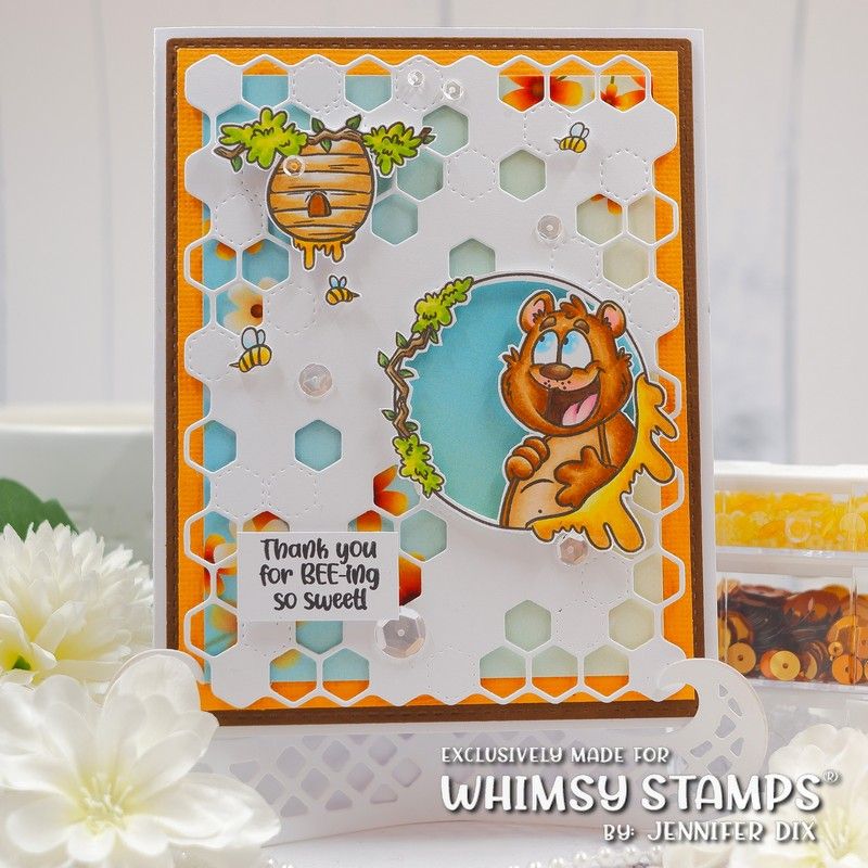 Whimsy Stamps Honeybear Outline Dies wsd019 honey