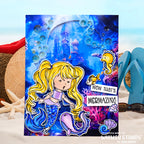 Whimsy Stamps Mermaid Kids Girl Clear Stamps cwsd298a bubbles