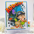 Whimsy Stamps Mermaid Kids Girl and Boy Clear Stamp Set bubbles