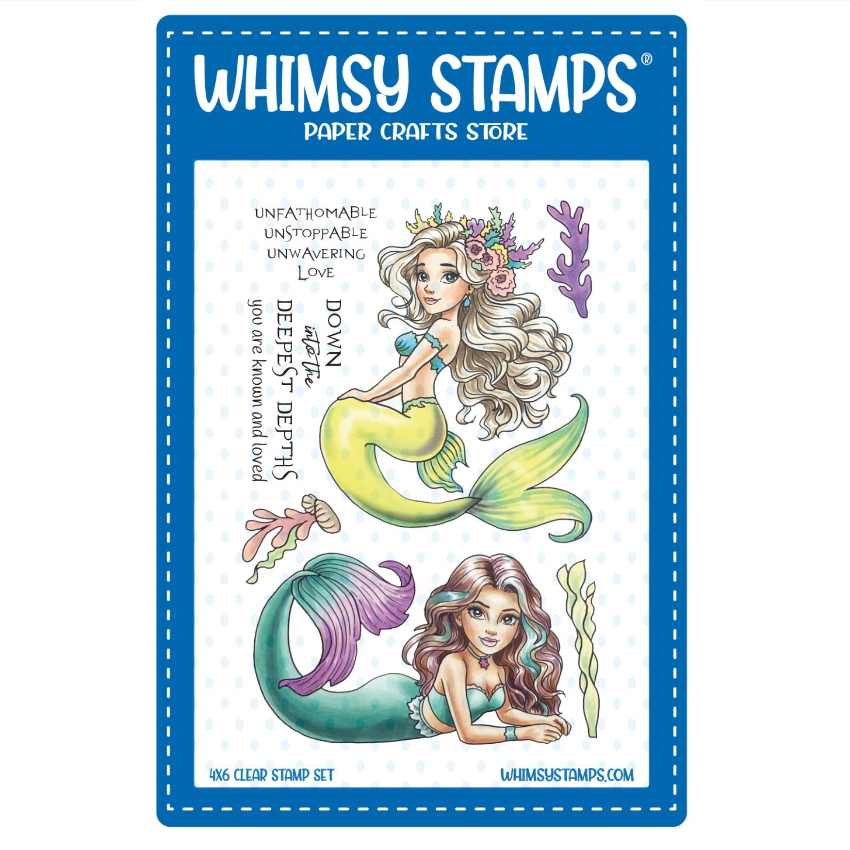 Whimsy Stamps Mermaid Meditations Clear Stamps c1299a