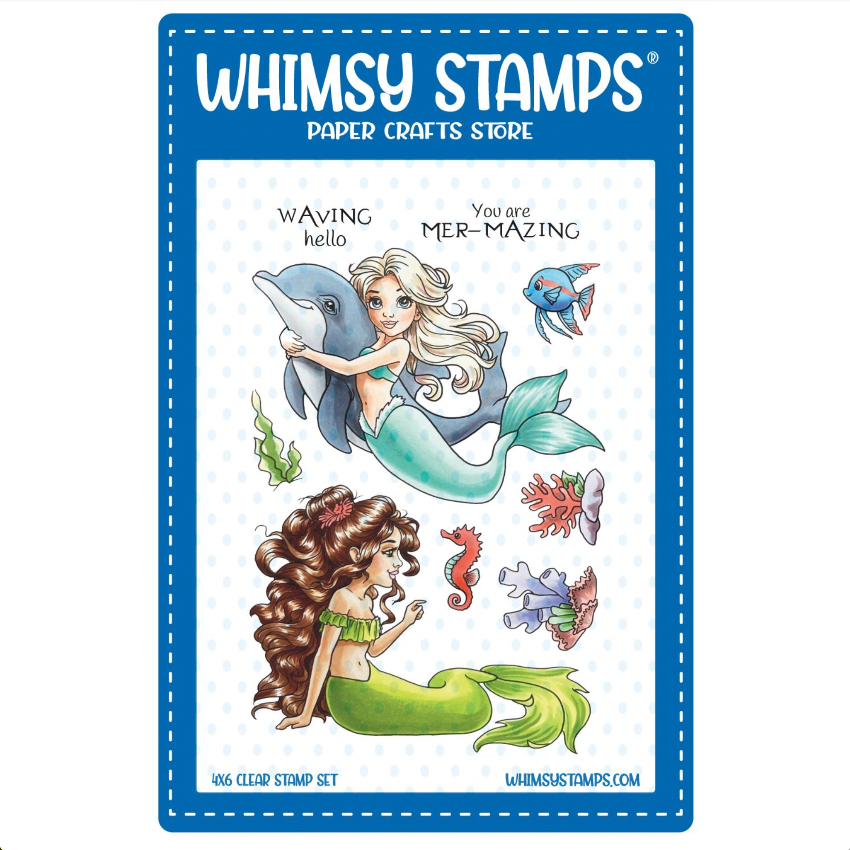 Whimsy Stamps Mermaid Whispers Clear Stamps c1301a