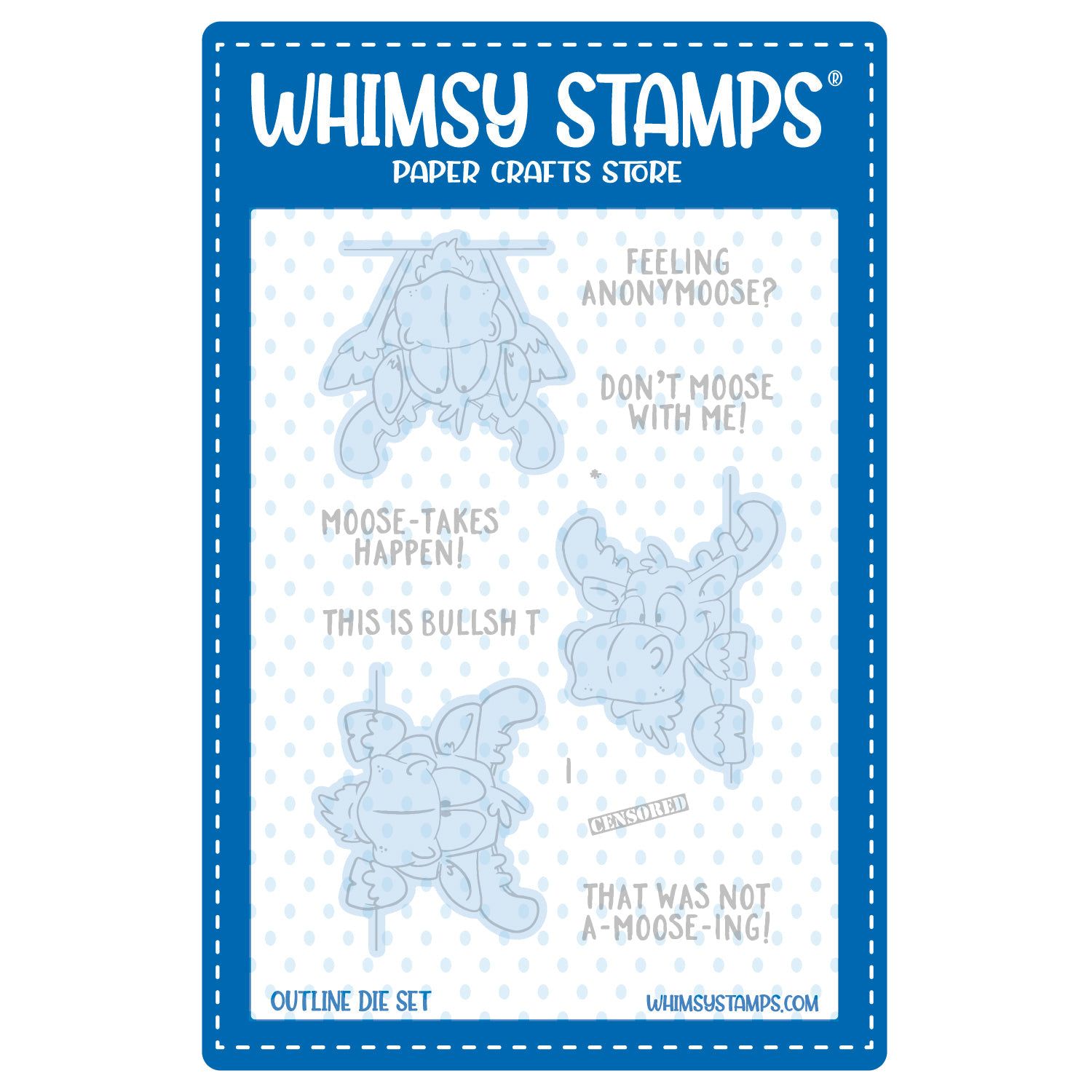 Whimsy Stamps Moose-tude Outline Dies wsd003