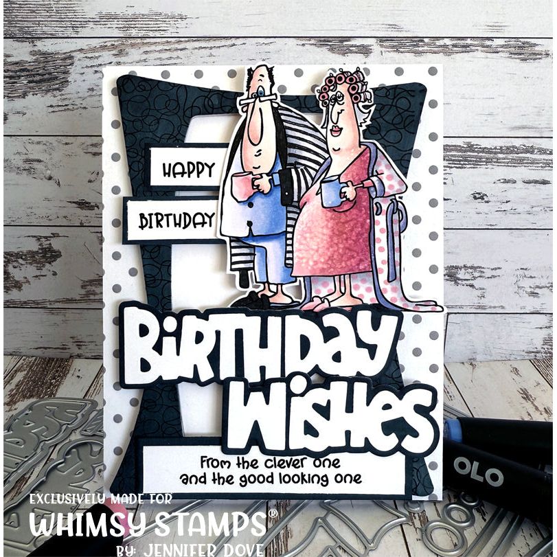 Whimsy Stamps Old Fart Couple Clear Stamp and Die Set happy birthday