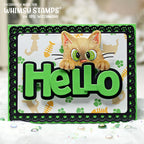 Whimsy Stamps Peeking Kitty Dies wsd016 green