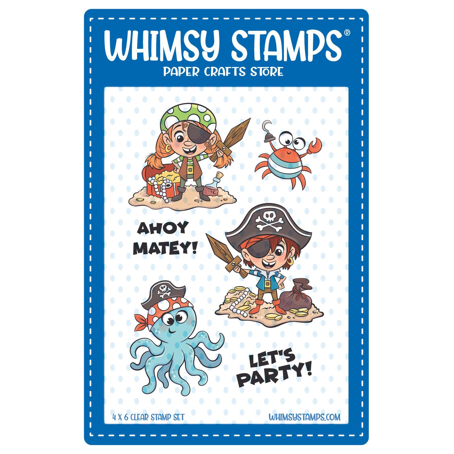 Whimsy Stamps Pirate Party Clear Stamps khb151a*