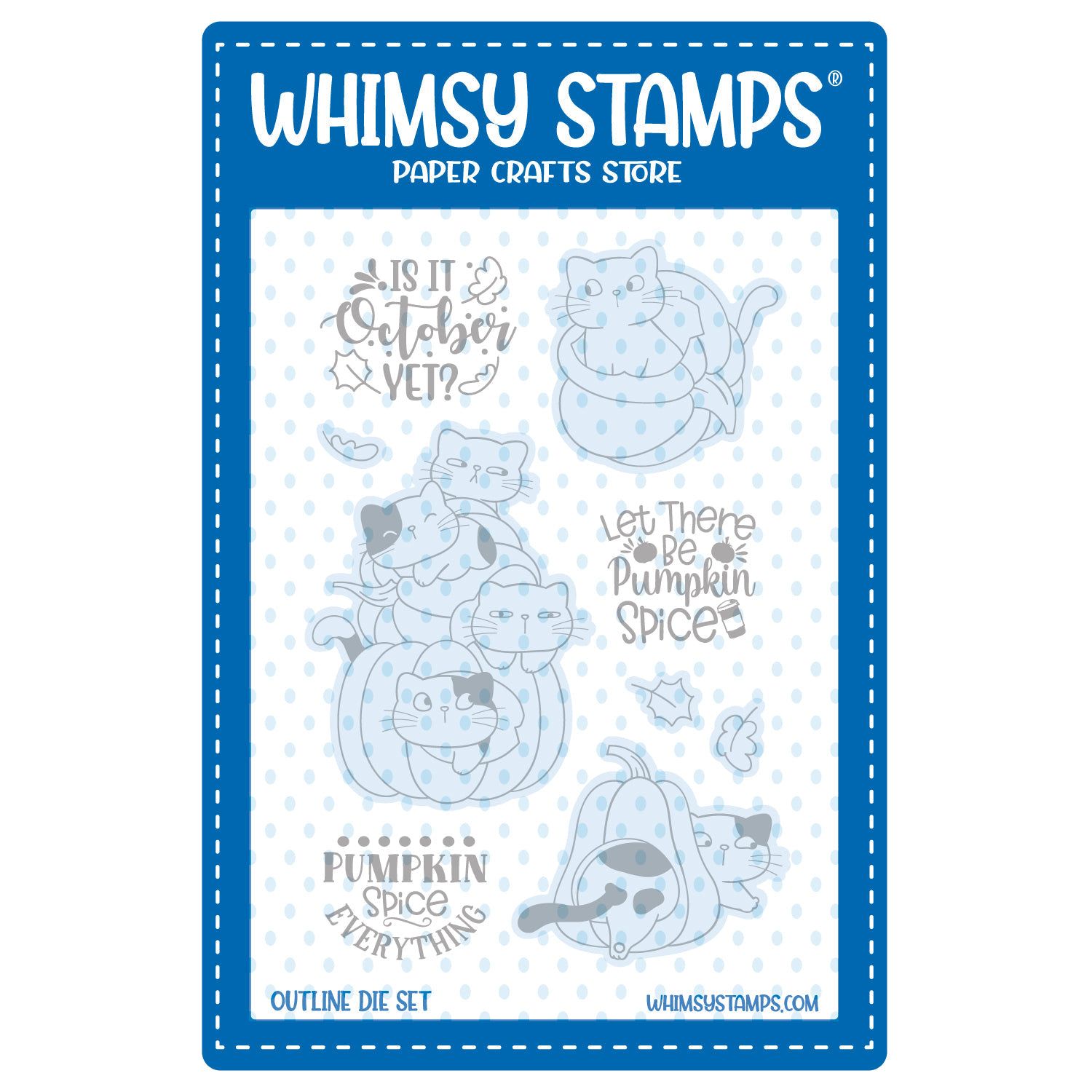 Whimsy Stamps Pumpkin Kitties Outline Dies wsd283