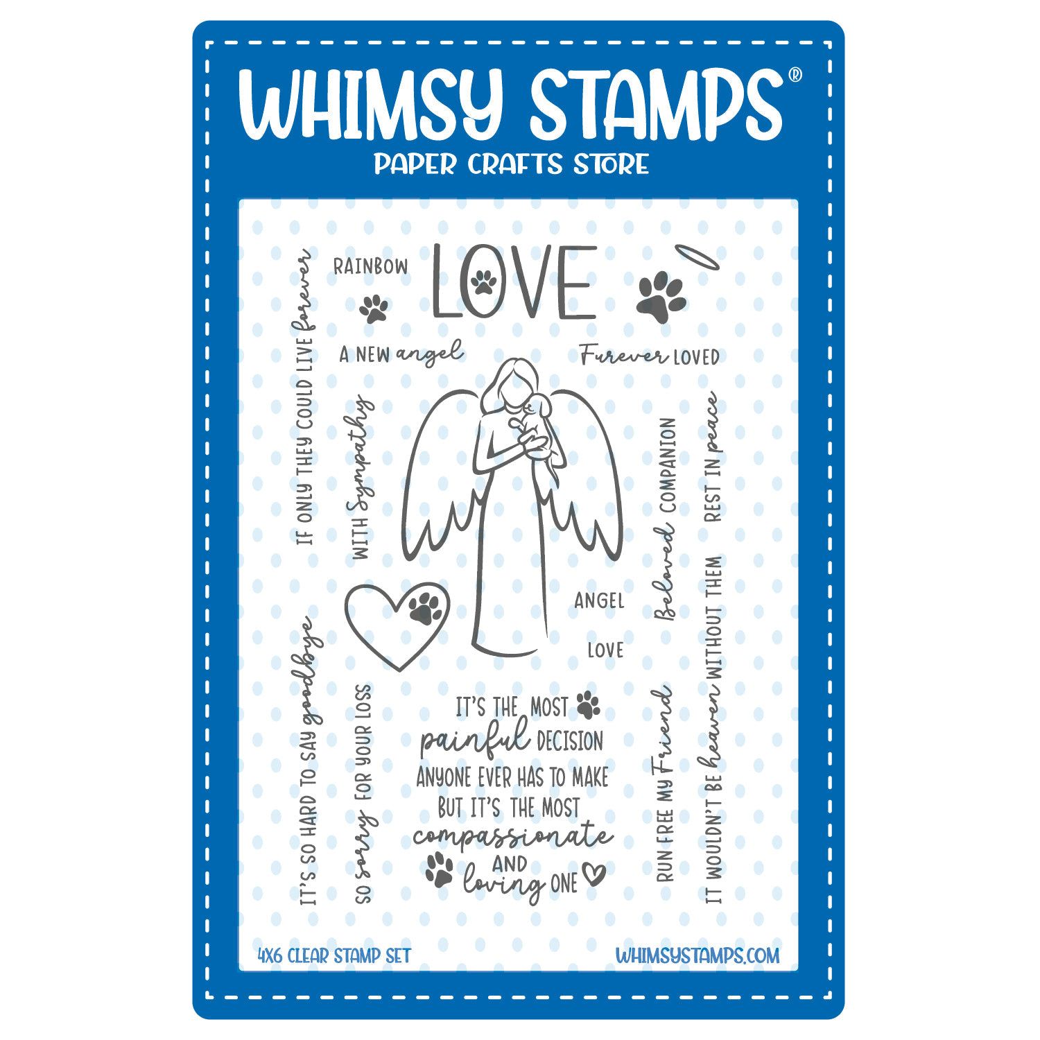 Whimsy Stamps Rainbow Angel Clear Stamps cwsd174a