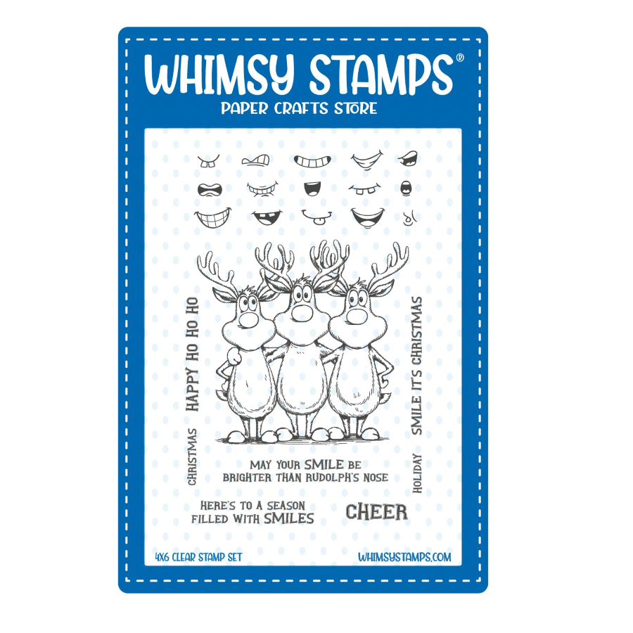 Whimsy Stamps Reindeer Smiles Clear Stamps cwsd370a