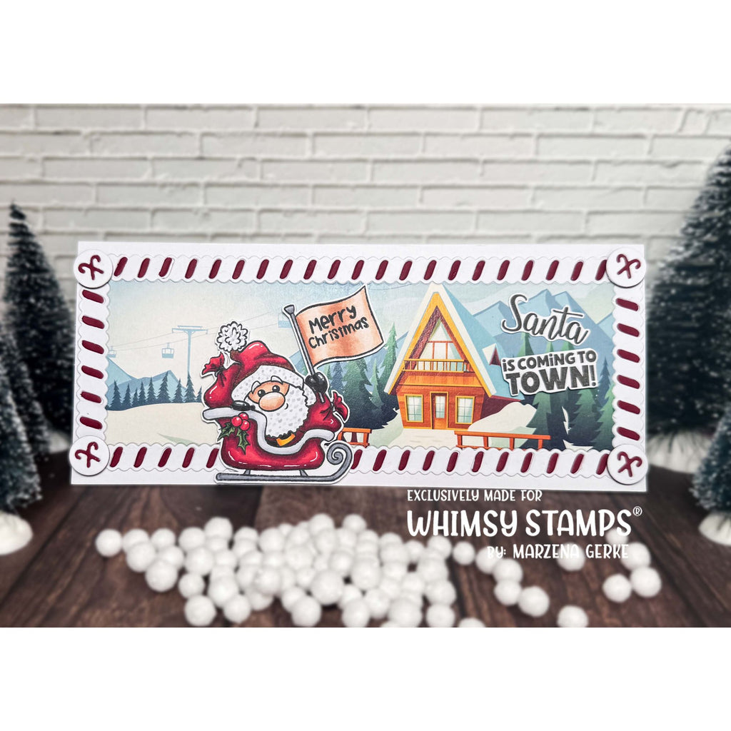 Whimsy Stamps Santa Comes to Town Clear Stamps khb187a sleigh