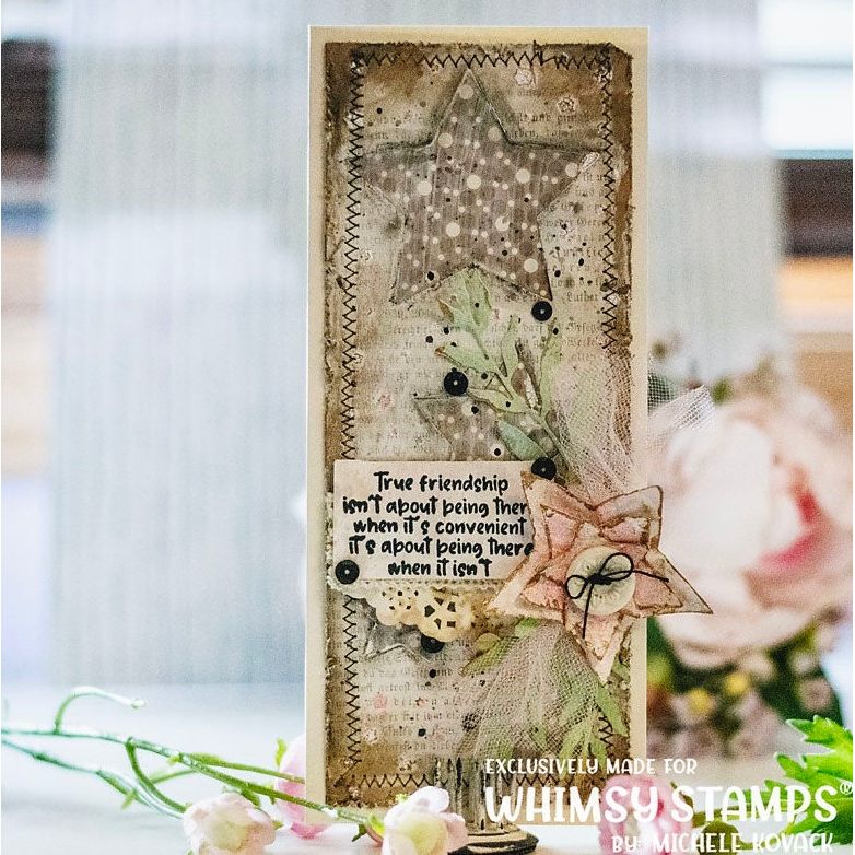 Whimsy Stamps Slimline Stardust Die wsd179 friendship