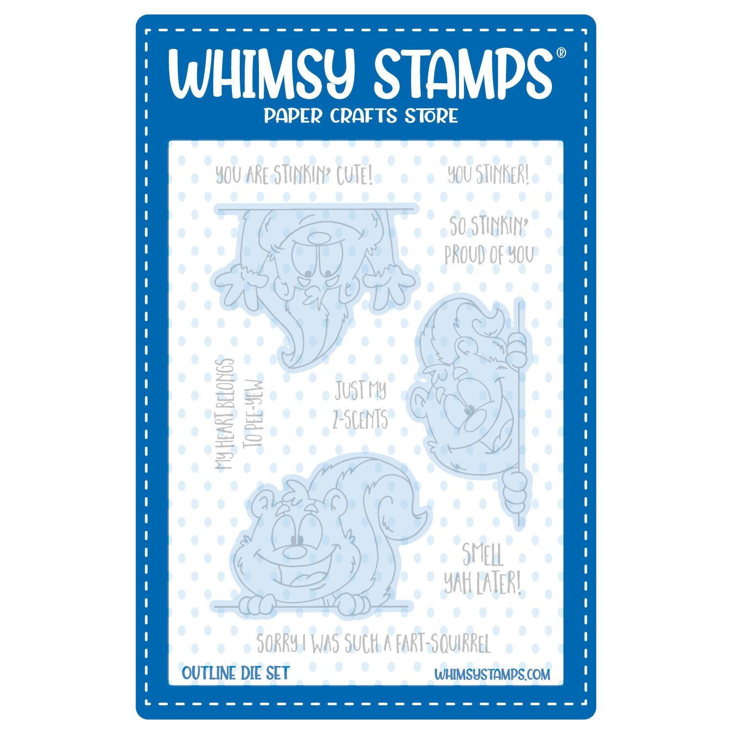 Whimsy Stamps Stinkin Cute Outline Dies wsd494a